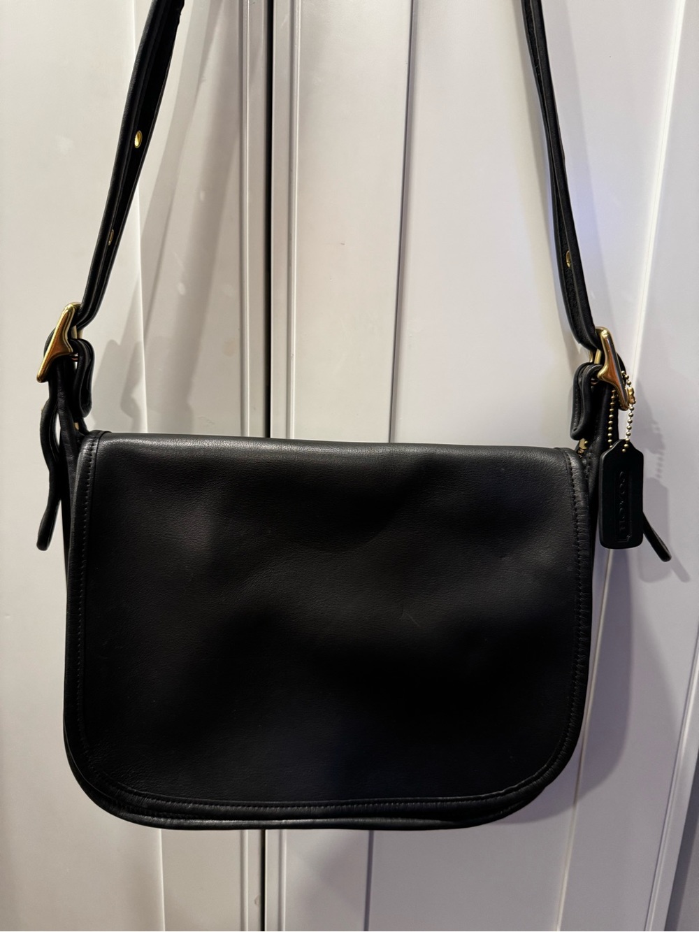 Vintage Coach Patricia's Legacy Leather Flap Crossbody Bag In Black 9951